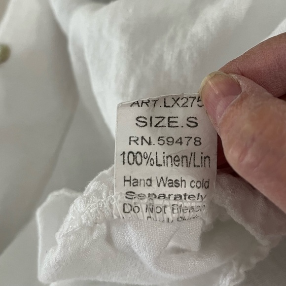 Lungo Larno 100% Linen Blouse Size Small. Made in Italy Beachy Coastal grandma - Picture 6 of 8